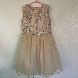 Elegant Gold‎ Floral Kids Dress